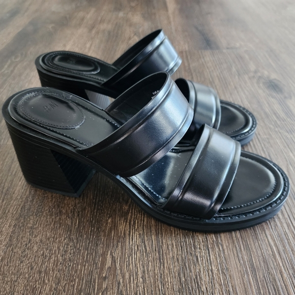 H&M Sz 9 Black Heeled Sandals - Picture 2 of 6